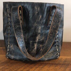Bed Stu Stevie Distressed Black Lux Leather Tote Bag
